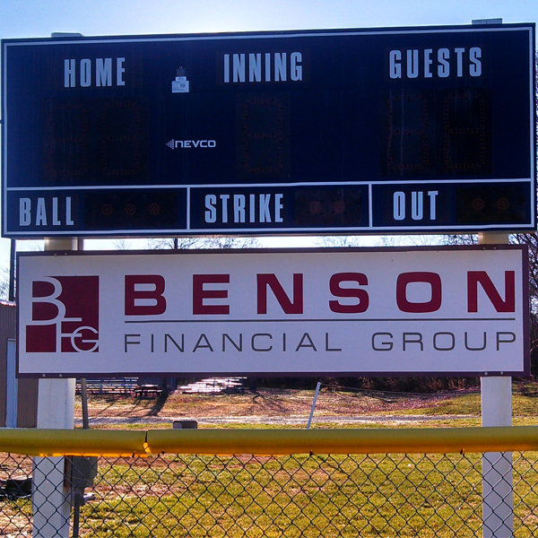 scoreboard with advertisement